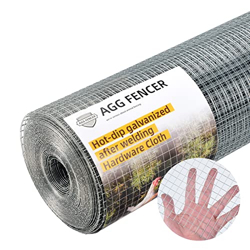 24inch x 100ft Hardware Cloth 1/2 inch Chicken Wire Fencing 19Ga | Hot Dipped Galvanized After Welding Garden Plant Supports Welded Metal Chicken Wire Fence Poultry Animal Netting Cage Screen - size: 1/2in 24in x 100ft