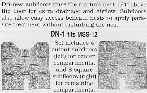 Trio DN-1 Dri-nest Aluminum Subfloors for Purple Martin House