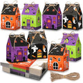 Zhanmai 48 Pcs Halloween Candy Treat Boxes Castle House Mini Halloween Party Favor Box Small Paperboard Gift Container for Holiday Party Treat Cookie Goodie Snack Gift Packaging - style: Candy Castle