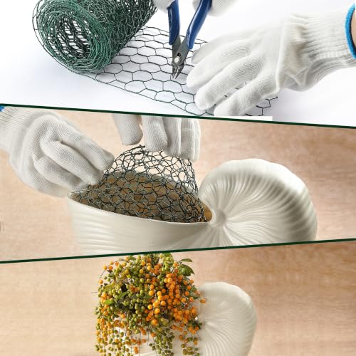 Floral Chicken Wire Roll, OLULU Galvanized Steel Chicken Wire Mesh for Crafts, 4 x 118 Inch Hexagonal Netting for Garden, Poultry & Yard