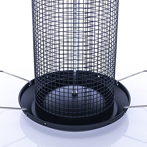 Cottage Garden 12 inch Matte Black Heavy Duty Mesh Metal 3 Lb. Secure Cap Cover Nut Bird Feeder - color: Black