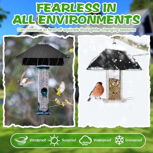 Briwooody 2 Pack 16 Inch Metal Hanging Squirrel Baffle for Bird Feeders Squirrel Proof Guard Outdoor Hanging Bird Feeder Baffle to Deter Squirrels or Small Animals, Fits Shepherd's Hook