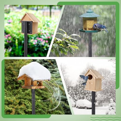 Bird Feeder Pole for Outdoors - 82in Tall Adjustable Heavy Duty Bird House Feeding Station with 5-Prong Anchor for Outside Garden Wild Bluebirds Watching - style: 82in
