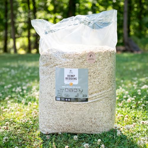 Hemp Bedding, Chickens & Small Animals, 22.5lb, Made in USA | Low Dust & Highly Absorbent, Reduces Coop Odor, Ideal for Chicken Coops, Deep Litter, Nesting Boxes & Brooders - size: 3 Cubic Feet