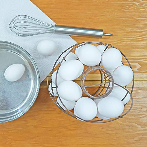 Egg Skelter Deluxe – Modern Spiraling Dispenser Rack, Brown, Stylish Kitchen Storage for Eggs - color: Brown