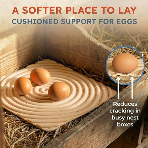 Lil'Clucker Washable Chicken Nesting Pads for Laying Eggs Nesting Pads for Chicken Coop Nesting Chickens Durable Chicken Bedding for Coop, Poultry Nest Box Pads for Chickens (Straw, 6-Pack) - color: Straw, size: 6-Pack