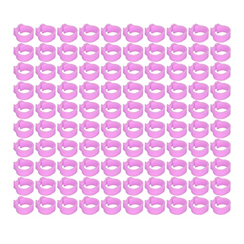 Omabeta Pigeons Leg Rings, Plastic Cold- Durable Lightweight Easy-to-Install Identification Leg Rings, for Pigeon Identification, Pink, 8mm, 100PCS - color: Pink