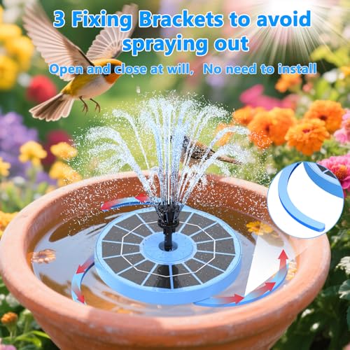 AISITIN 3.5W Solar Fountain Pump with 8 Nozzles & 3 Integrated Bracket | Upgraded Floating Solar Water Fountain Kit for Garden, Pond, Pool, Water Feature and Outdoor (Blue) - color: Blue01