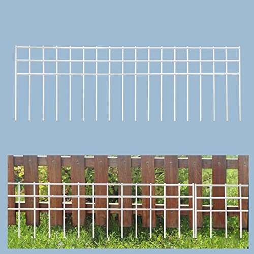 32x10-inch No Dig Animal Barrier Fence, 10 Pack White Dig Protective Fence with 1.5 inch Spike spacing, Dog/Rabbit/Groundhog Underground Defence, for Outdoor Garden Patio - size: 32x10-10P- white