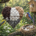 Handmade Alpaca Fiber Bird Nesting Heart, Birds Nests Material Holder, Winter Tree Shelter for Wild Bird, Hummingbird Houses Nest Boxes Gifts for Outside Garden Art Birdhouse, Birds Lovers