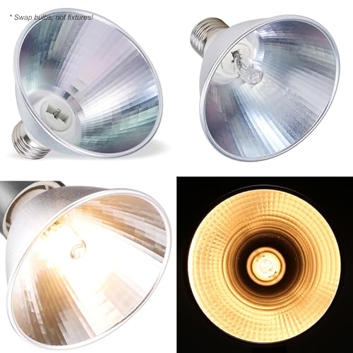 Heat Lamp for Chicken Coop Tiny Chicks Brooder, Basking Spot Flood Light White Bulbs Replaceable E26 Base 50 Watt Chick Heater for Reptile Pets Duckling Poultry Livestock