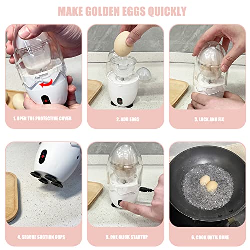 Electric Egg Scrambler in Shell, Golden Egg Spinner Hard Boiled Egg Mixer for Babies, Soft Silicone Pad, Two Way Rotation, Save Time and Effort (US Plug)