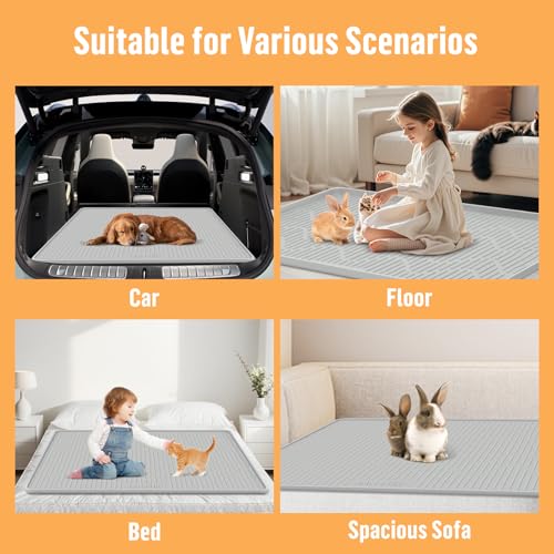 Silicone Pet Cage Liner Mat, 40” x28” Small Animals Floor Bed Mat Washable & Reusable Rabbit Playpen Mat, Pet Training Pads for Rabbits Guinea Pigs Bunny Hamster Cats Dogs