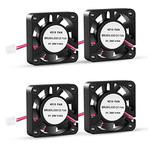 3D Printer Cooling Fan, 40mm x 40mm x 10mm Blower Cooling Fan with 2 Pin Terminal for Hotend Extruder Heatsinks Makerbot MK7 MK8 CPU Chip (24V 0.06A) - color: 24V(4010)