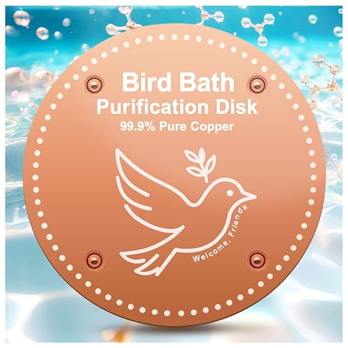 OICEME Bird Bath Purification Disk Pure Copper Outside Winter Solar Power Birdbath Wild Hummingbird Pedestal Fountain Cleaner Outside Humming Feeder Cage Dispenser Heater Garden Deal Lover Women Gift - color: Copper 1 PCS Bird