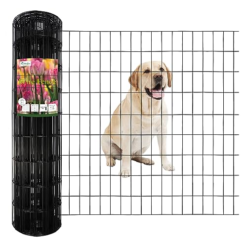 Black PVC Coated Welded Wire Fence 36" x 50' Roll, 2"x4" Mesh, 14 Gauge | Vinyl Coated Garden Fencing, Yard & Pet Barrier, Chicken Wire Fencing, Dog Enclosure Mesh, Vegetable Plant Protector - color: Black, size: 2''x4'' 14GA 36''x50'