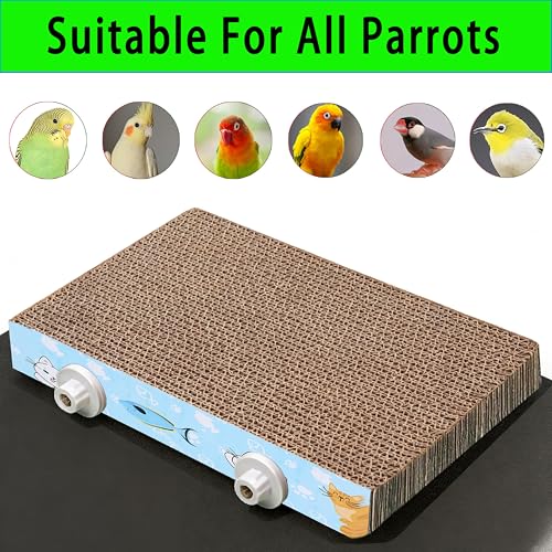 2Pcs 7.4in Paper Bird Toys, Bird Platform, Parrot Toy, Help Birds Clean Beak, Release Stress, Reduce Boredom - Suitable for Macaws, Small Parakeets, and Other Small to Medium-Sized Pet Birds - size: A