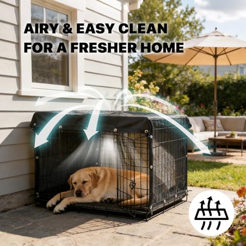 Amgo 6' x 14' Black Dog Kennel Shade Cover, 90% UV Block Shade Cloth, Mesh Tarp with Grommets for Dog Playpen, Dog Pen, Dog Run, Dog Crate, Fence Privacy Screen (We Make Custom Size) - color: Black, size: 0 6' x 1 4' Standard Size