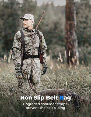 KEMIMOTO Dove Hunting Belt, Tactical Shell Pouch Dove Belt | Shoulder Strap, Breathable Design & 4 Pouches for Tools, Accessories and Gear, Ideal for Hunting, Fishing & Dog Training - color: Camo