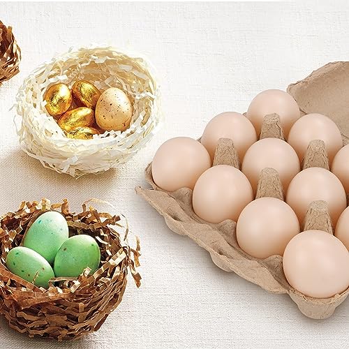 30 Pack Vintage Egg Cartons - Natural Pulp, Holds Twelve 12 Count Chicken Eggs, Sturdy Design Made from Recycled Cardboard