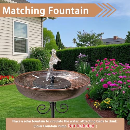 Small Metal Bird Bath for Outdoors, 10" Dia Bowl with Stake Birdbaths Garden Yard Lawn Decor 0.4 Gallon (Pack of 2) - size: 10 "diameter, 1.6" depth (Pack of 2)