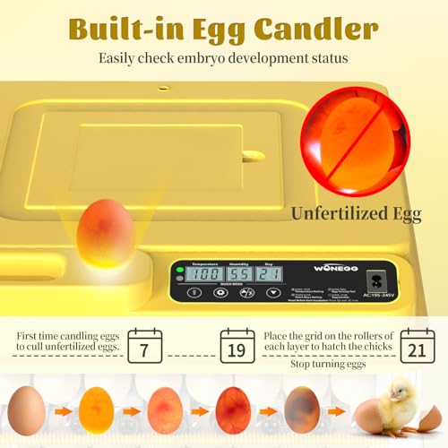 Egg Incubator Incubators for Hatching Eggs 128 Chicken Egg Incubator with Automatic Egg Turning and Humidity Display, Temperature Control Incubation Day Counter - size: 128 eggs