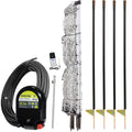 Premier 1 PoultryNet® Plus, Plug-in Starter Kit for Chickens – 48"H x 100'L | White/black. Plug-in energizer & cable, support posts & tester included. Double spike, posts every 6.8 ft to reduce sag. - color: White/Black