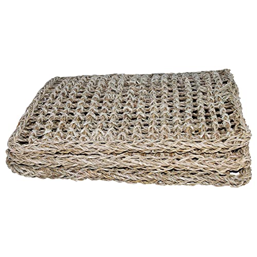 Super Bird Creations SB50006 Seagrass Mat for Cage Decor, Pet Enrichment and Boredom Relief - Versatile Toy-Making Base - Ideal for Parrots - Small to Large Birds & Reptiles - 12"x14" (3 Pack) - size: 12"x14" (3 Pack)
