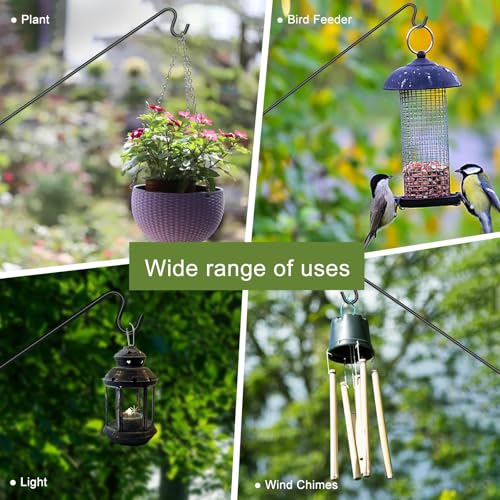 Deck Hook Outdoor Hanging Brackets：43 Inches Wall Mounted Hook Plants & Wind Chimes Risk-Free Lanterns Large Wind Chimes Lanterns - size: 43"Deck hook with 1 pack wall-mounted part