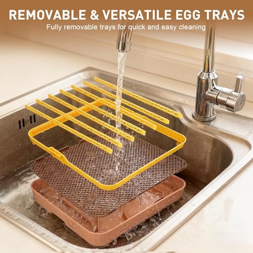 Gen IV – 56 Egg Fully Automatic Incubator, 2026 UpgradedDesign, Intelligent Sensor-Based Humidity & Temp Control, Custom Days, Adjustable Auto Turning & Stop, Chick Separator, Flexible Egg Spacing - size: 56 egg-brown