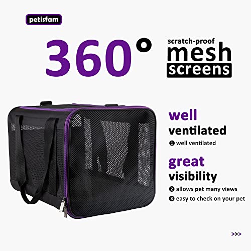 Soft Pet Carrier for Large and Medium Cats, 2 Kitties, Small Dogs. Easy to Get Cat in, Great for Cats that Don't Like Carriers (Black) - color: Black