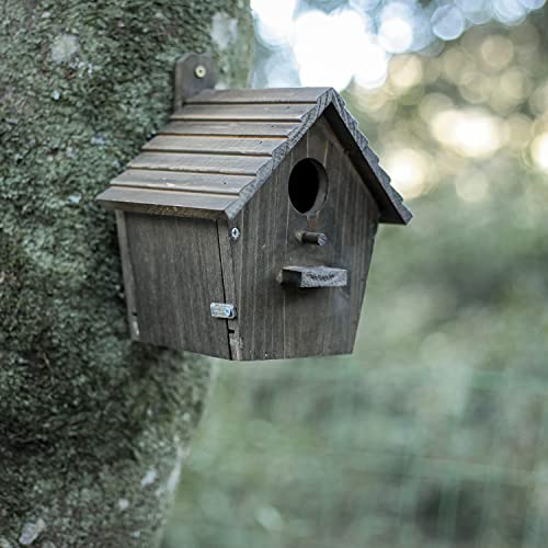 Bird House Black Birdhouse Bird Houses for Outside with Pole Wooden Bird House for Finch Bluebird House Cardinals Hanging Birdhouse Clearance Garden Country Cottages B8-2 - color: black