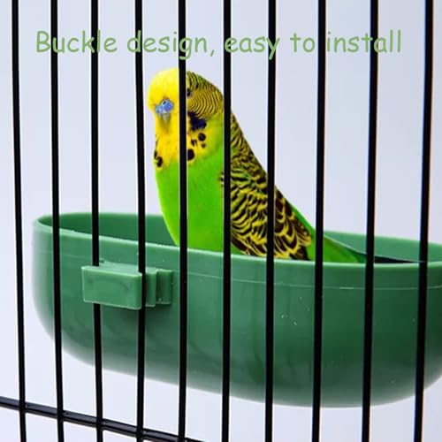 4 Pack Seed Food Feeding Cup, Bird Cage Plastic Seed Water Feeder Cups, Small Bird Plastic Feeder for Parrot Parakeet Budgie Gamefowl Poultry Pigeon