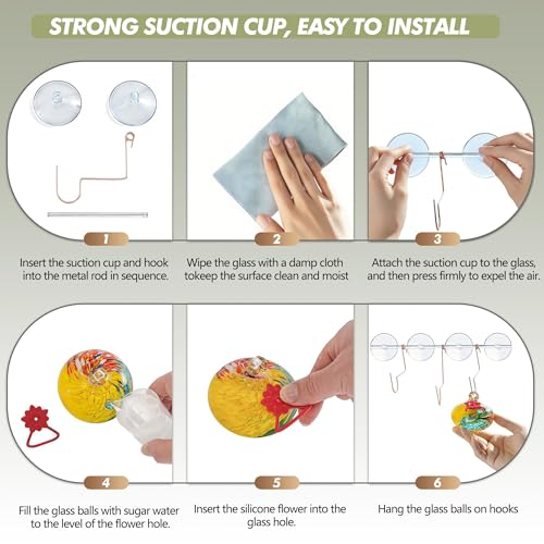 3PCS Window Hummingbird Feeder with Suction Cups(Yellow) - color: 3Pcs-D