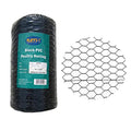 PVC Hexagonal Poultry Netting Chicken Wire 18" x150' x 1" Mesh 20GA Black - size: 18"x150'-1" 20GA