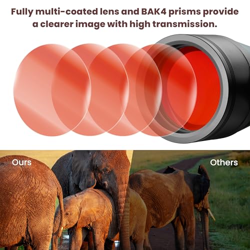 ESSLNB 30x80 Astronomy Binoculars Giant for Adults, Waterproof Outdoor Binoculars for Travel Stargazing Bird Watching Hunting with Built-in Tripod Adapter and Carrying Bag (Black) - color: Black