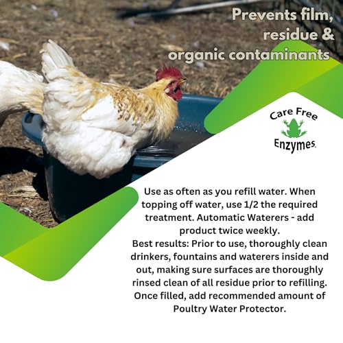 Carefree Enzymes Poultry Drinking Water Protector — Natural Enzyme Cleaner for Chicken, Duck & Livestock Waterers, 1 Gallon
