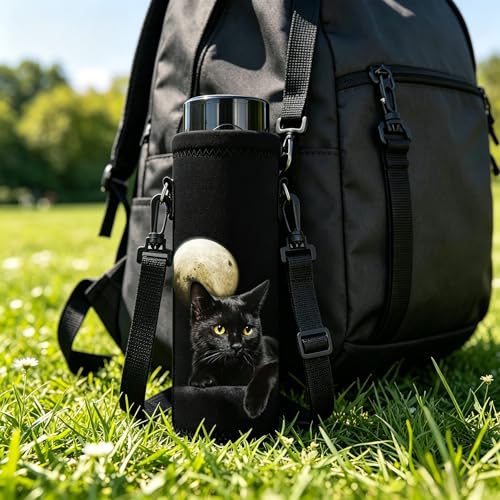 AMARY 750ML Neoprene Water Bottle Carrier Bag with Adjustable Shoulder Strap,Insulated Water Bottle Cover for Stainless Steel/Glass/Plastic Bottles 24OZ (AM-24-750-1) - color: AM-24-750-1
