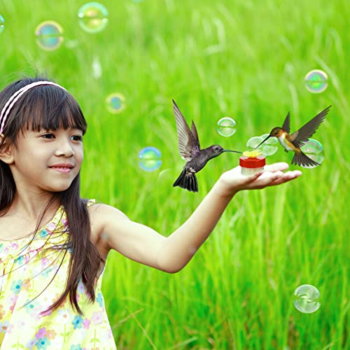 8 Pcs Hummingbird Feeder Handheld Window Flower Mini Hand Held Hummingbird Ring Feeders Wild Bird for Outdoors Backyard Birdwatcher Gifts Supplies(Clear Bottom) - color: Clear Bottom