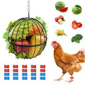 Hanging Chicken Feeder,7.1 Inch Large Sturdy Chicken Vegetable Hanging Feeder,Hanging Chicken Veggie Treat Ball,Chicken Treat Holder.