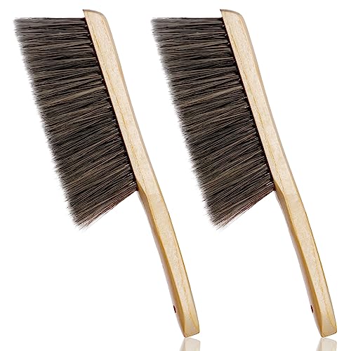 Rbenxia Wooden Handle Bench Brushes Soft Household Dust Cleaning Brushes | Soft Bristles,Fireplace,Sofa,Furniture,Workshop,Woodworking,Horse Hair Brushes,Bed,Cabinet,Car,Clothes,Coat,Counter,Desk - color: Gray