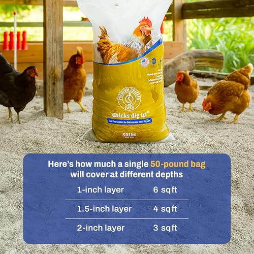 Premium Chicken Sand 50 lbs (8-Pack) – Dust-Free, Odor-Control Bedding for Chicken Coops, Nesting Boxes, and Runs – Natural Poultry Litter, 400 lbs Total - size: 8 Pack