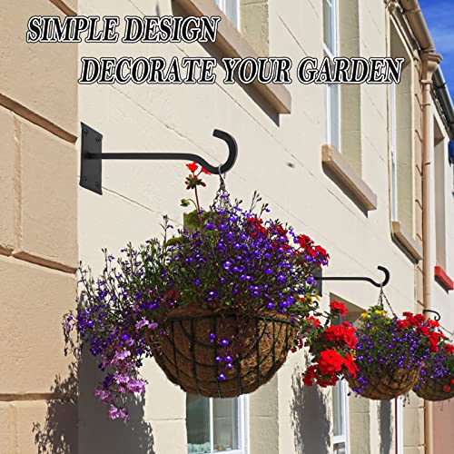 10inch Metal Plant Hangers, Heavy Duty, Black, 2pack | Rust-proof | Max 35lb Load | Shepherd Hooks | Hanging Bird Feeder, Lantern, Flower Basket, Outdoor Indoor, Screws & Anchors - color: Black, size: 10in Steel Heavy Duty