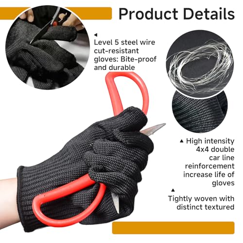 QBLEEV 1 Pair Bird Handling Anti-Bite Gloves, Small Animal Bite Proof Gloves for Training - color: Black