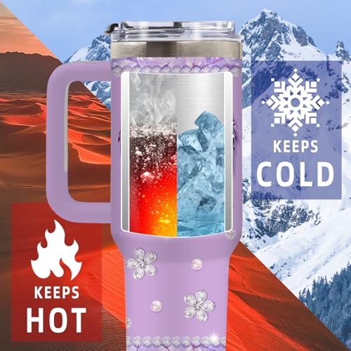DUUV Christian Gifts, Christian Tumbler for Women, Religious Gifts for Mom Sister Wife Friends, Inspirational Spiritual Bible Verse Gift for Christmas Thanksgiving, 40 Oz Tumbler with Handle, 1PCS - color: Cross Faith
