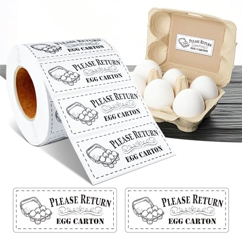 800Pcs Please Return Egg cartons Stickers,1.2”×2.75”Rectangular Farm Fresh Eggs Carton Labels roll self Adhesive Chicken Container Packaging Stickers - style: Return Egg Carton Stickers