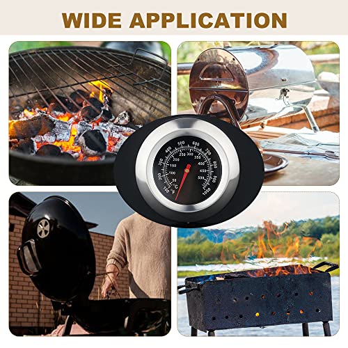 3" Face 1000F Charcoal BBQ Thermometer,1PC Barbecue Temperature Gauge | Outdoor BBQ Temperature Gauge,For Pizza Oven Cooking Barbecue Charcoal Grill Smoker Thermometers - size: 3 inch