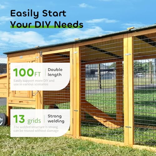 Welded Wire Fencing 36 Inch x 100 Foot, 2 Inch x 3 Inch 16GA Black Hardware Cloth PVC Coated Garden Border Fencing Roll Vinyl Coating Metal Wire Mesh for Yard Vegetable Goat Protection Poultry Netting - color: Black, size: 36"×100'