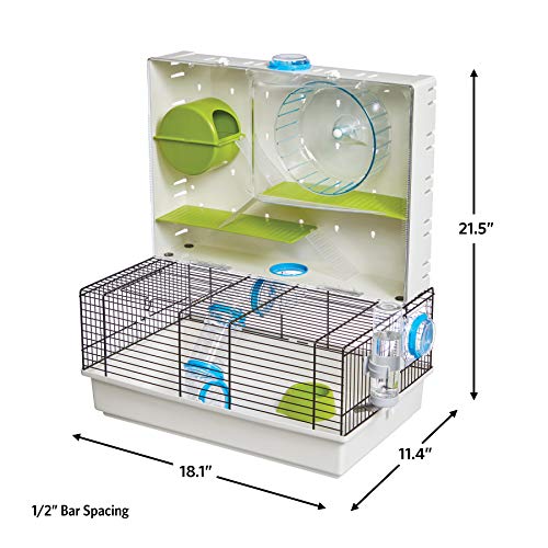 MidWest Homes for Pets Hamster Cage | Awesome Arcade Hamster Home (White) | 18.11 x 11.61 x 21.26 Inch