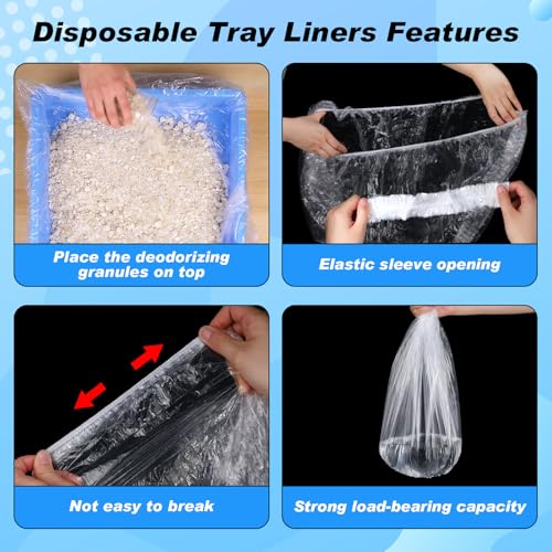 100 Pcs Large Disposable Bird Cage Liners Bulk 34'' x 22'' Elastic Plastic Small Animal Birds Cage Tray Liners Waterproof Universal Film Bird Accessories for Cockatiels Finches Canaries